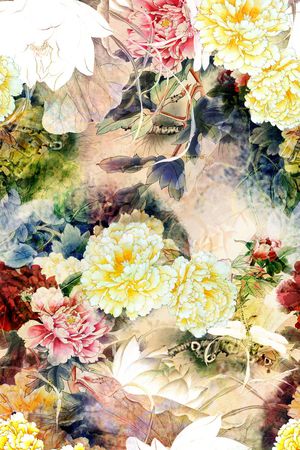 花卉印花华亿平台图片