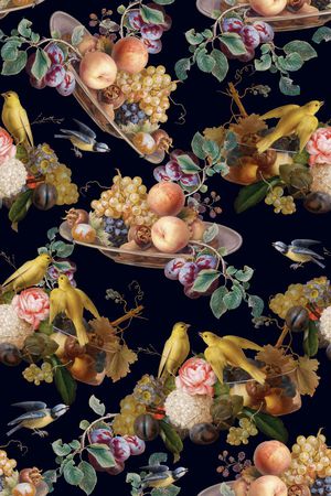 花鸟印花华亿平台图片