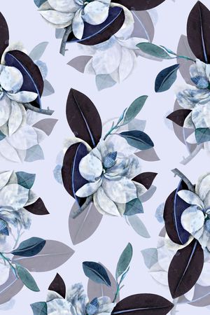 抽象手绘满版花卉印花华亿平台图片