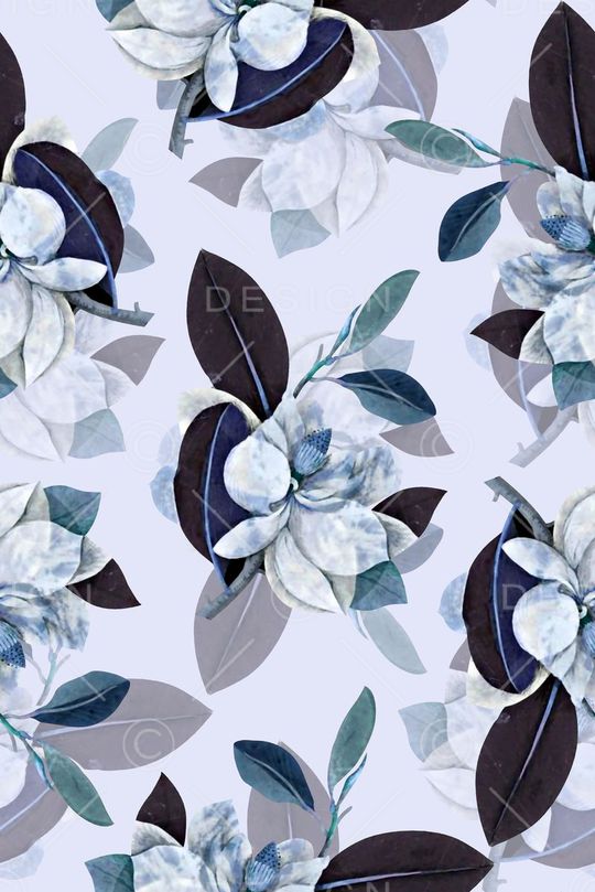 抽象手绘满版花卉印花华亿平台图片