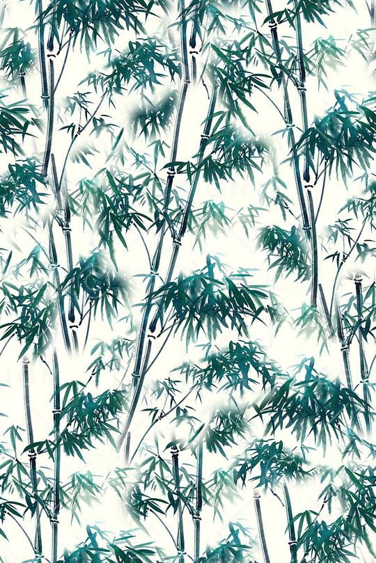 抽象手绘竹子中国风印花印花华亿平台图片