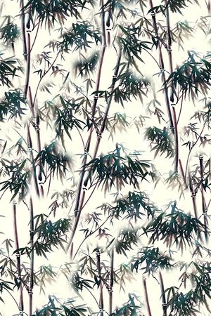 抽象手绘竹子中国风印花印花华亿平台图片
