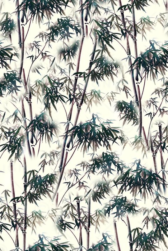 抽象手绘竹子中国风印花印花华亿平台图片