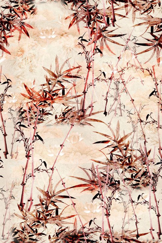 山水画印花华亿平台图片