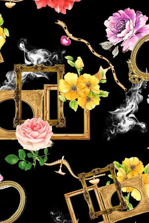 复古相框印花华亿平台图片