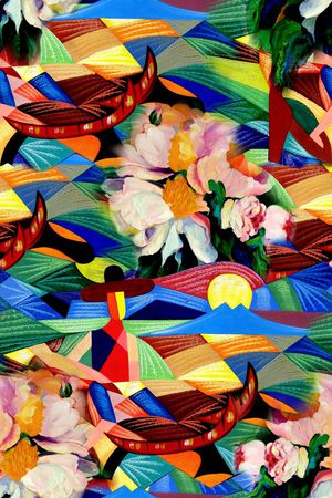 抽象印花华亿平台图片