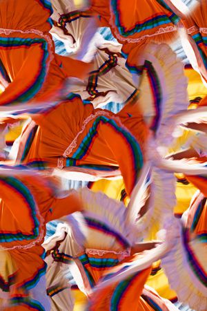 抽象手绘女装裙子印花印花华亿平台图片