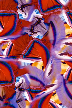 抽象手绘女装裙子印花印花华亿平台图片