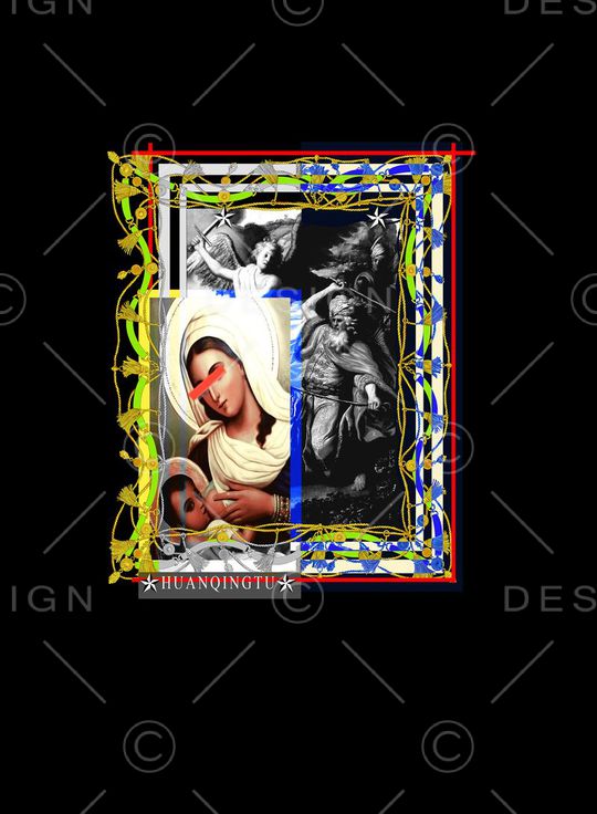 欧美潮牌男装T恤印花华亿平台图片