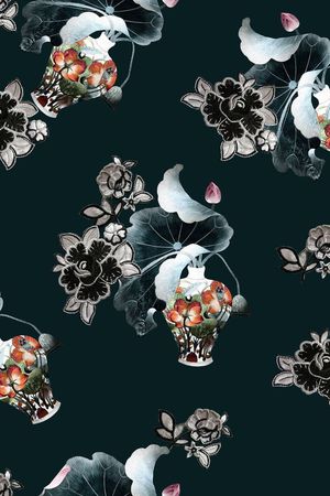 刺绣花卉印花华亿平台图片