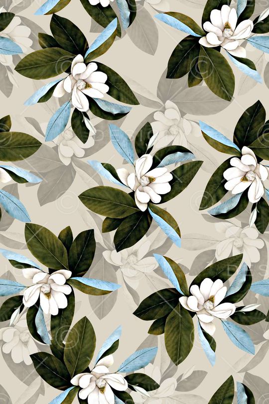 抽象手绘满版花卉印花华亿平台图片