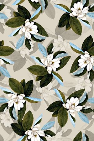 抽象手绘满版花卉印花华亿平台图片