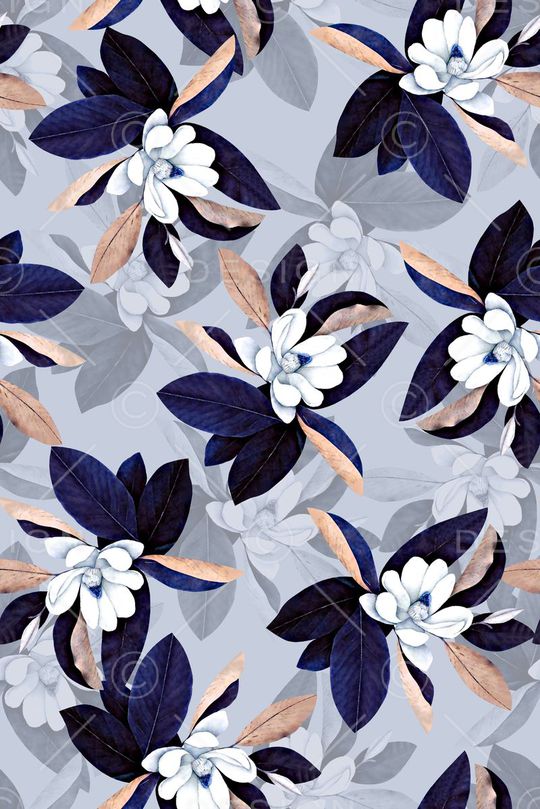 抽象手绘满版花卉印花华亿平台图片