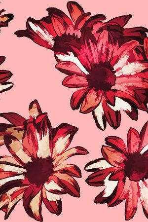 水彩花印花华亿平台图片