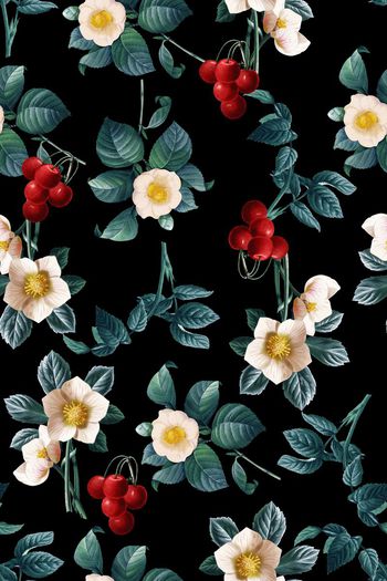 水彩花卉印花华亿平台图片