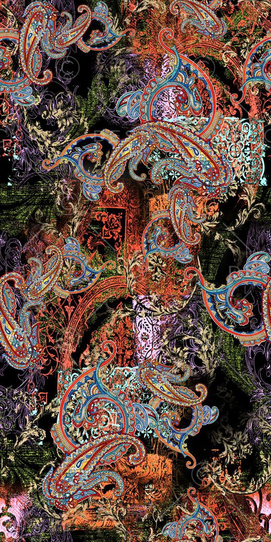 佩斯利印花华亿平台图片