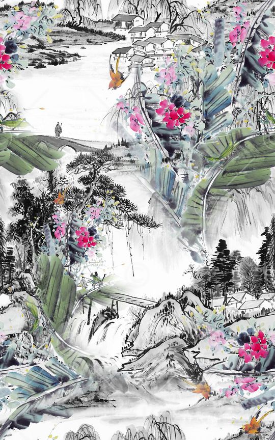 中国风印花华亿平台图片