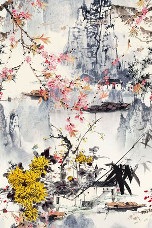 中国风印花华亿平台图片