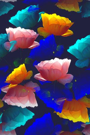 风格化花卉印花华亿平台图片