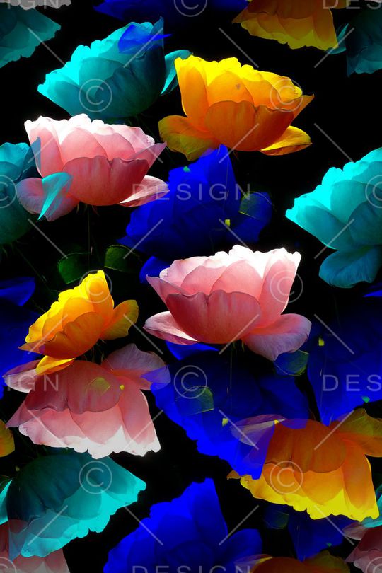 风格化花卉印花华亿平台图片