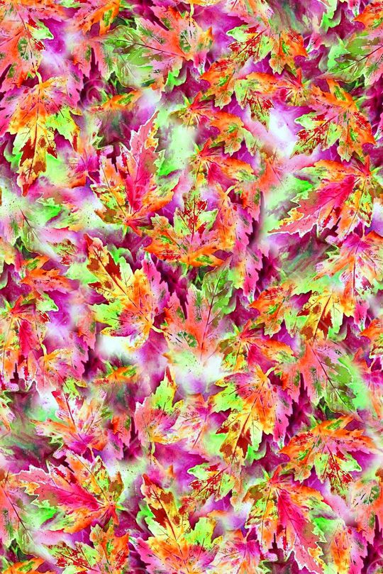 抽象手绘水彩植物叶子数码印花印花华亿平台图片