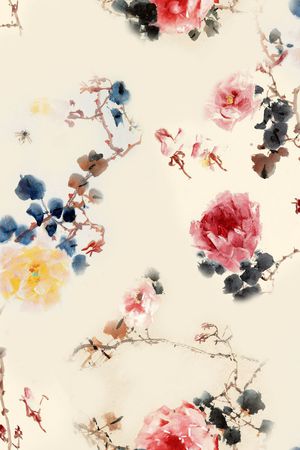 国画牡丹花印花华亿平台图片