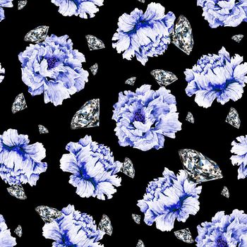 707942-花卉水钻黑