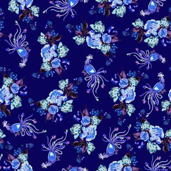 707981-珠宝凤凰花卉蓝