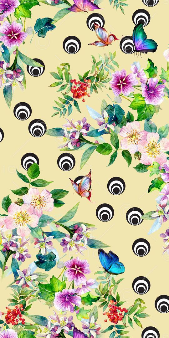 水彩花印花华亿平台图片