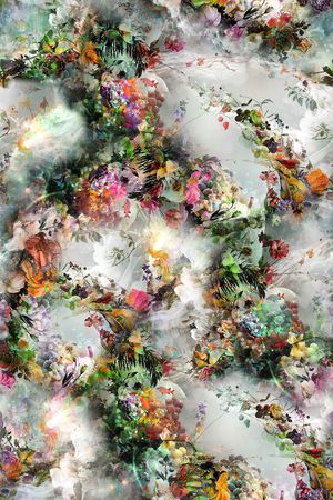 手绘花卉印花华亿平台图片