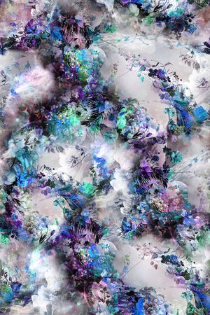 手绘花卉印花华亿平台图片