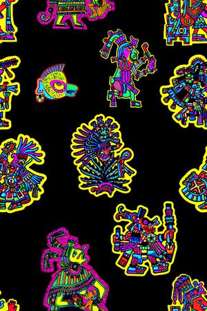 抽象手绘人物剪纸印花印花华亿平台图片