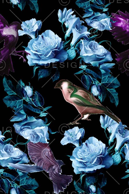 花鸟印花华亿平台图片