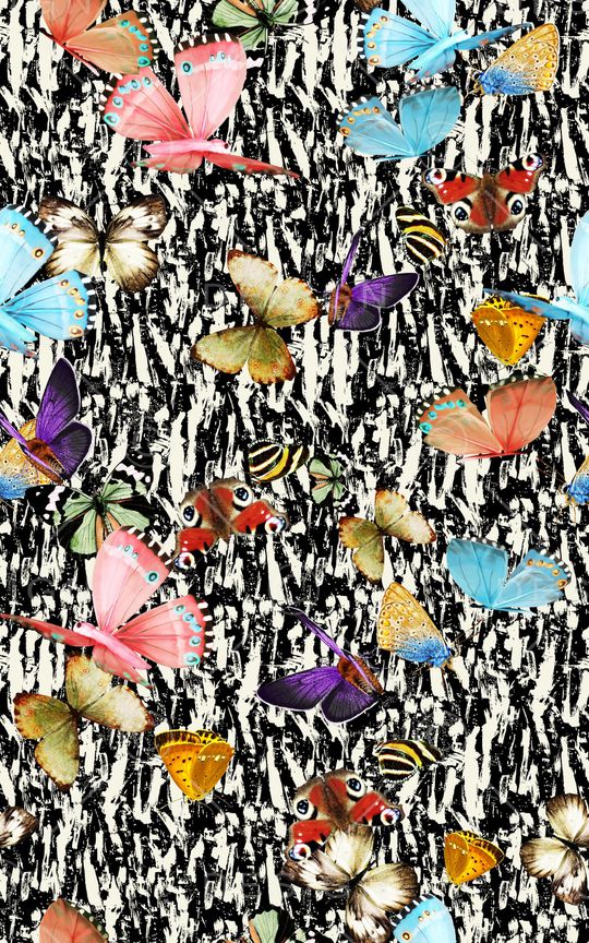 蝴蝶印花华亿平台图片