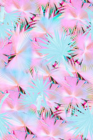 抽象手绘满版泳装花卉印花华亿平台图片