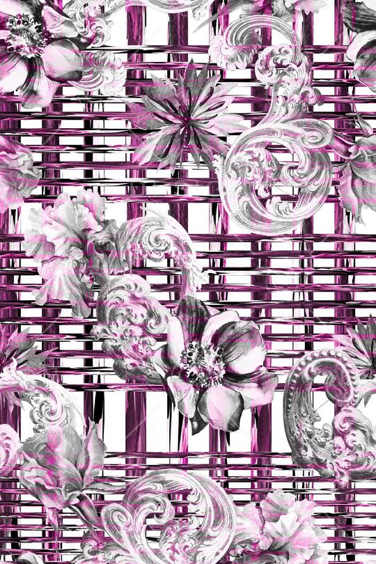 欧式卷草印花华亿平台图片