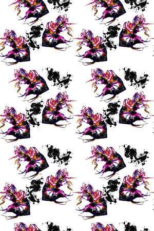 手绘抽象印花华亿平台图片