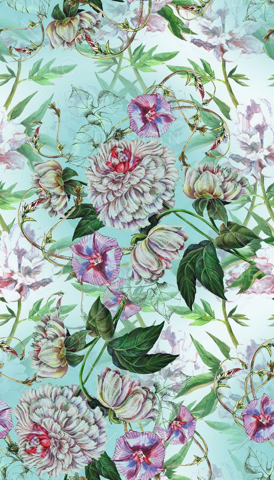 蓝色印花华亿平台图片