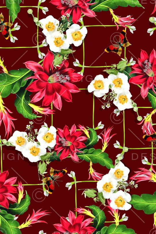 花卉印花华亿平台图片