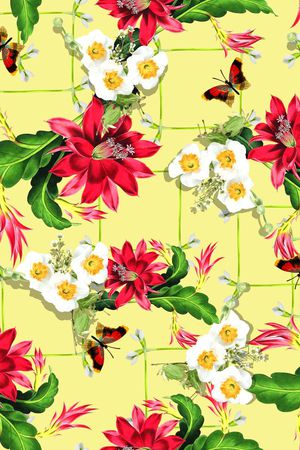 花卉印花华亿平台图片