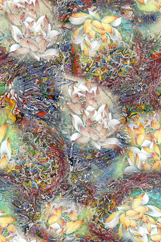 抽象肌理图案印花华亿平台图片