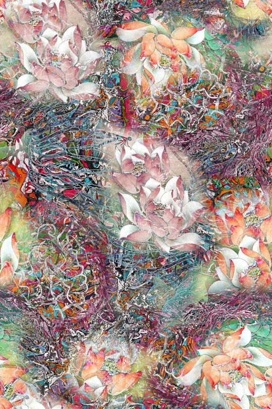 抽象肌理图案印花华亿平台图片