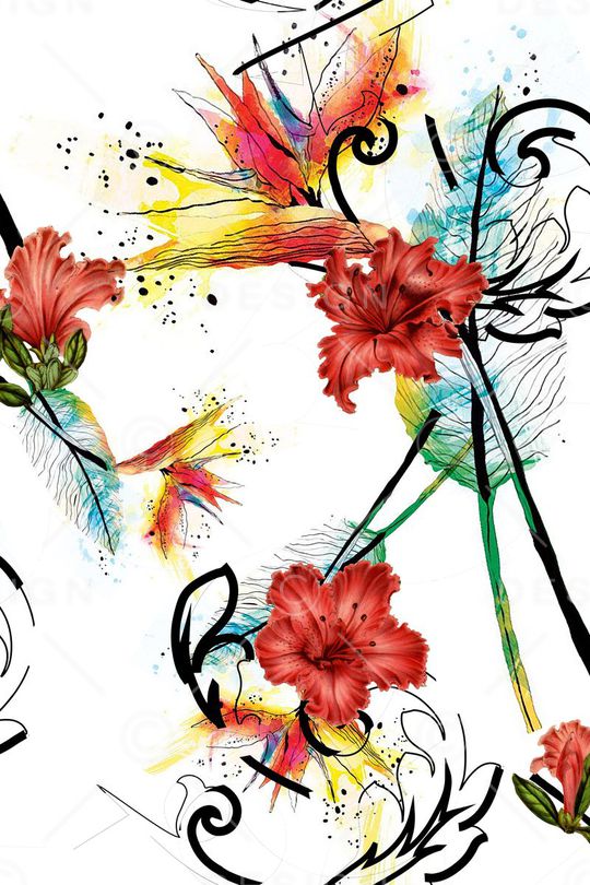 水彩印花华亿平台图片