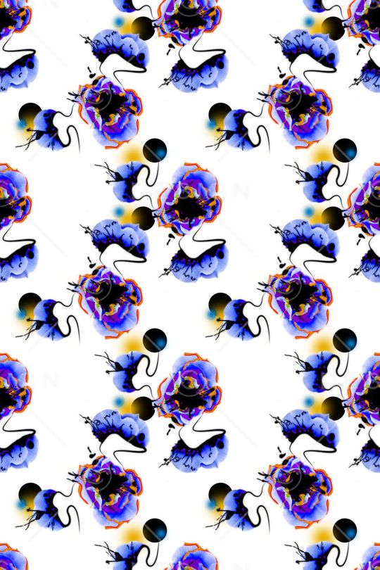 手绘抽象印花华亿平台图片