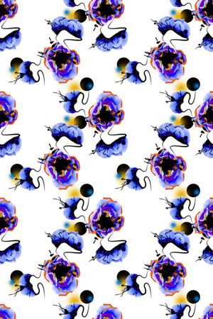 手绘抽象印花华亿平台图片