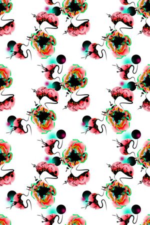 手绘抽象印花华亿平台图片