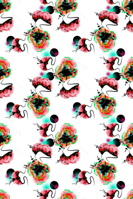 手绘抽象印花华亿平台图片