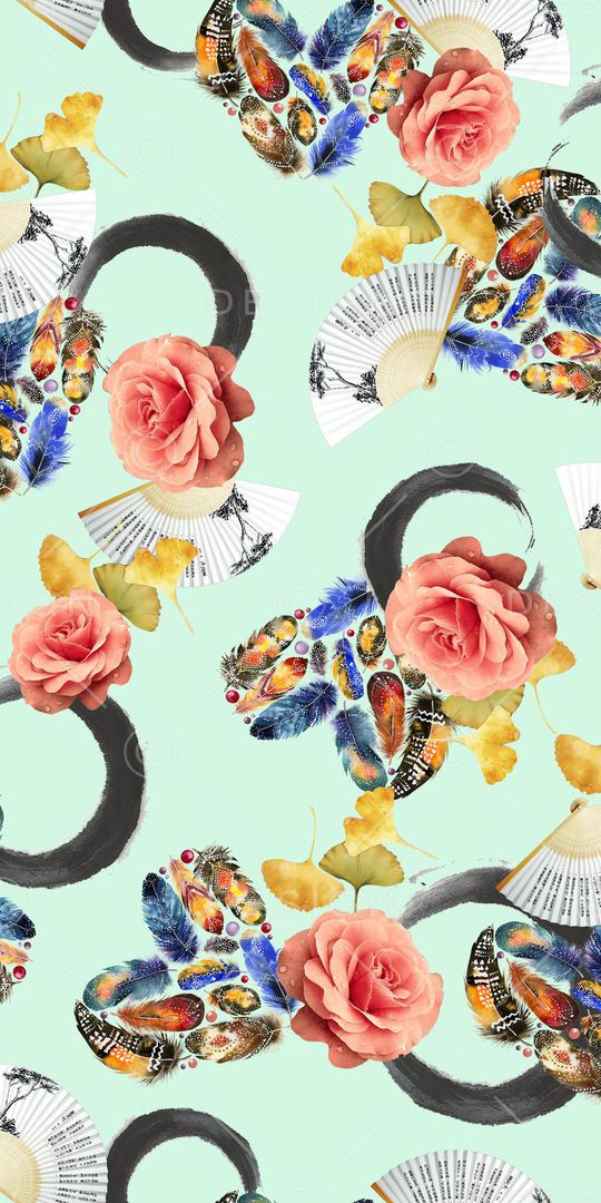 水彩羽毛印花华亿平台图片