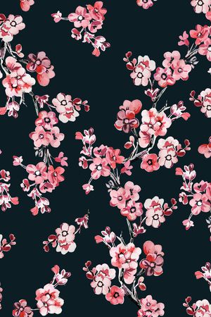 手绘时尚花卉印花印花华亿平台图片