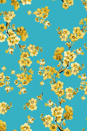 手绘时尚花卉印花印花华亿平台图片